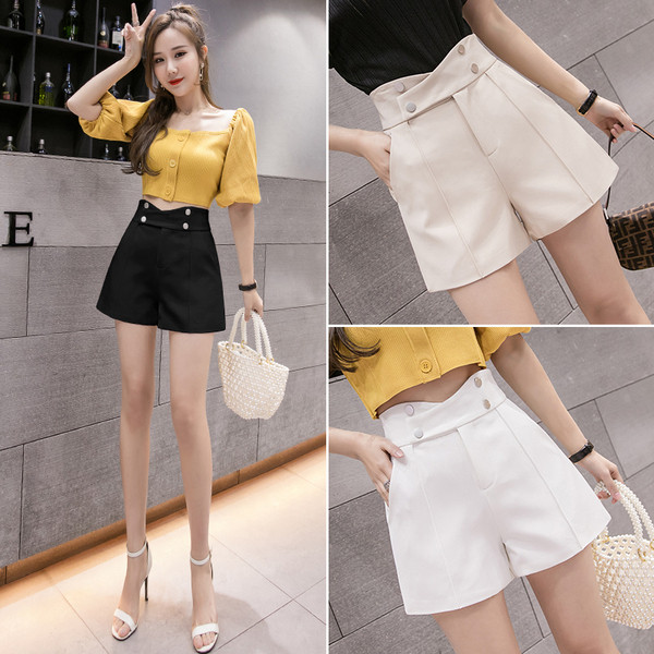 Ženske ležerne kratke hlače visokog struka i džepova