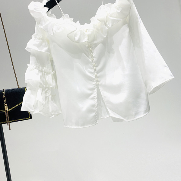 Moodne naiste särk paatkaelusega ja 3/4 varrukatega