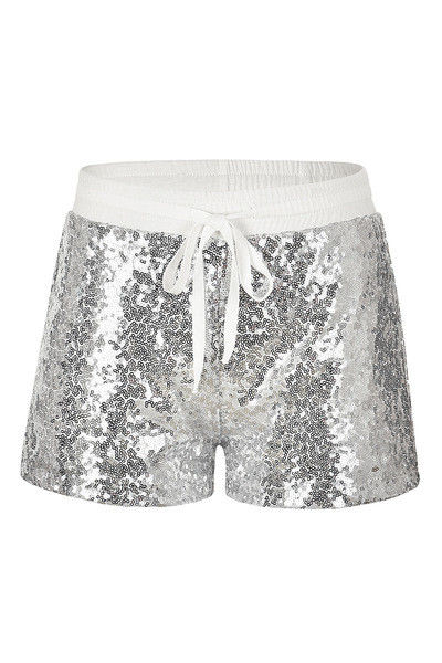 Pantaloni scurti eleganti de dama cu cravate si paiete