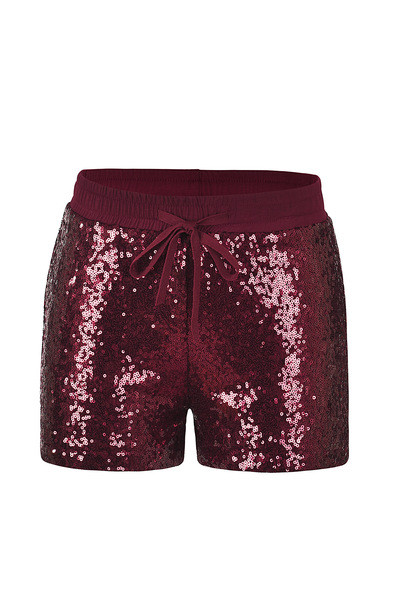 Pantaloni scurti eleganti de dama cu cravate si paiete