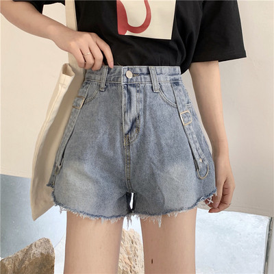 Blugi scurti de dama cu talie inalta