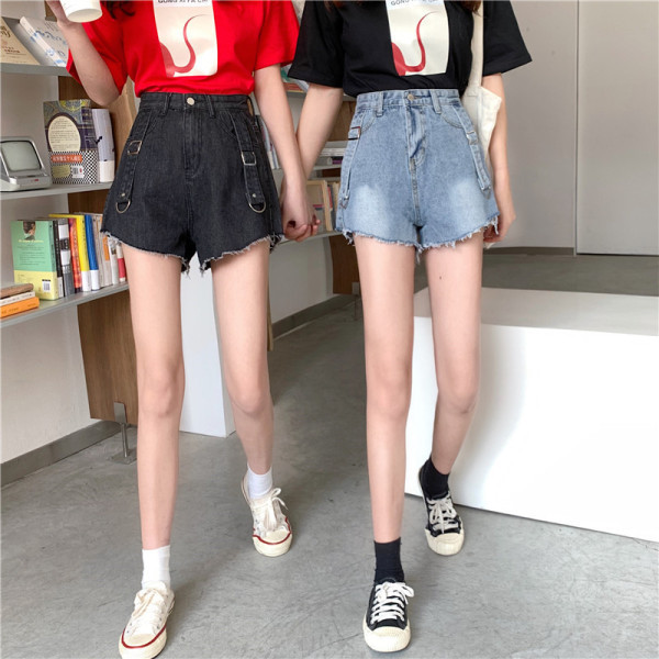 Blugi scurti de dama cu talie inalta