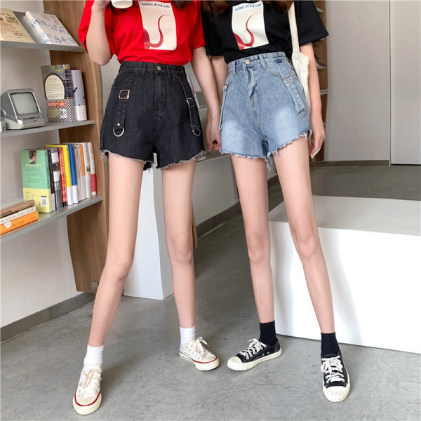 Blugi scurti de dama cu talie inalta