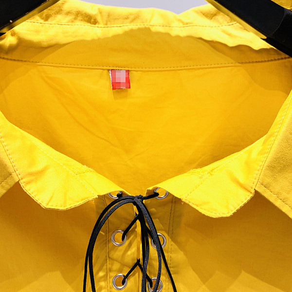 Új modell női ing nyakkendővel és spitz nyakkivágással