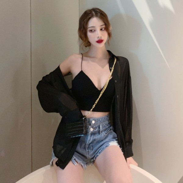 Női átlátszó sifon ing klasszikus modell