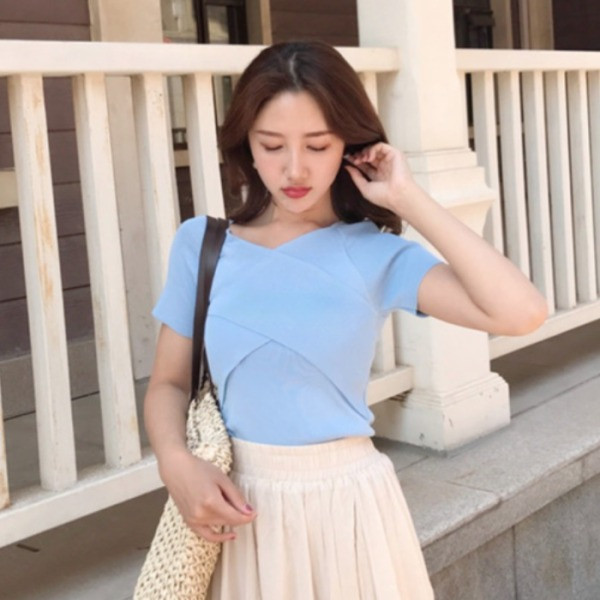 Naujo modelio pavasario-vasaros palaidinė trumpomis rankovėmis