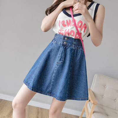 Laisvalaikio trumpas moteriškas sijonas aukštu juosmeniu – kirpimo modelis