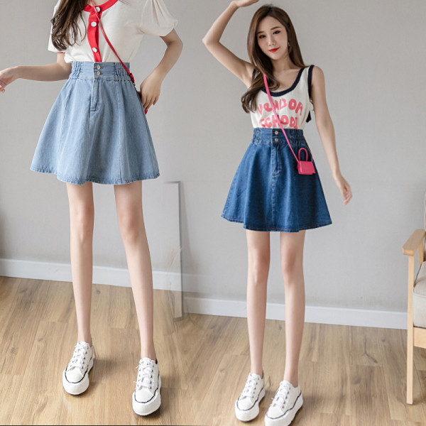 Laisvalaikio trumpas moteriškas sijonas aukštu juosmeniu – kirpimo modelis