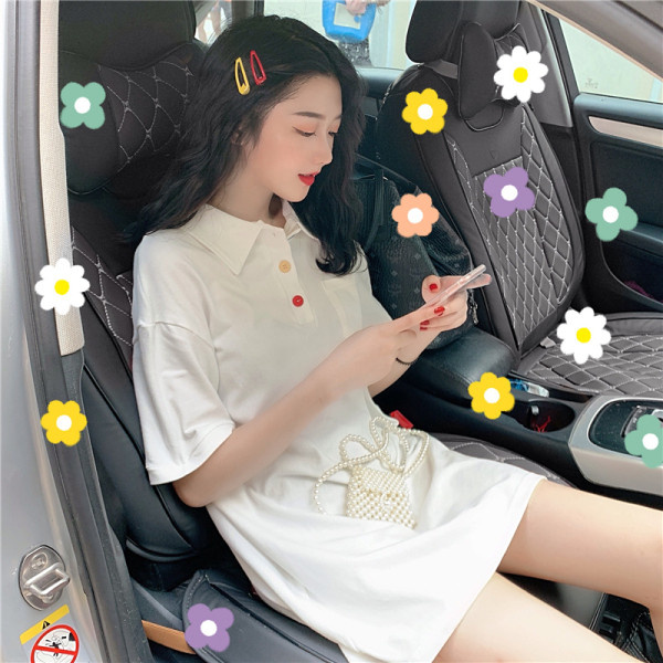 Hosszú női ing színes gombokkal