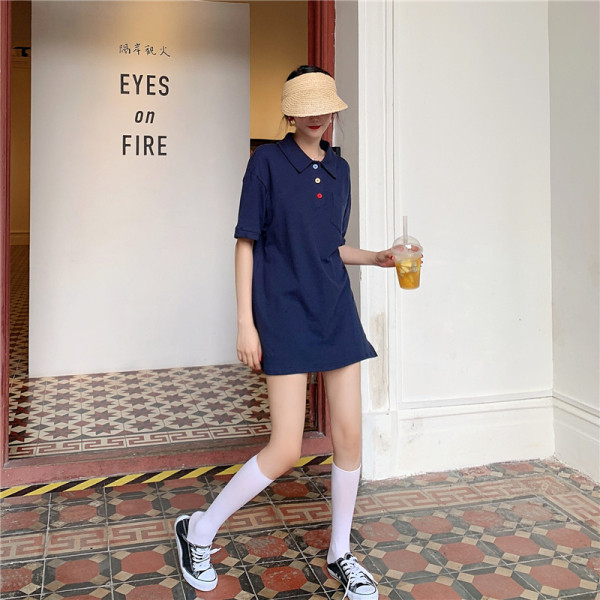 Hosszú női ing színes gombokkal