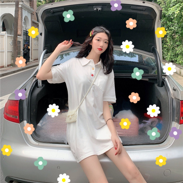 Hosszú női ing színes gombokkal