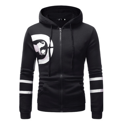 Hanorac casual pentru bărbați, cu glugă și mâneci lungi