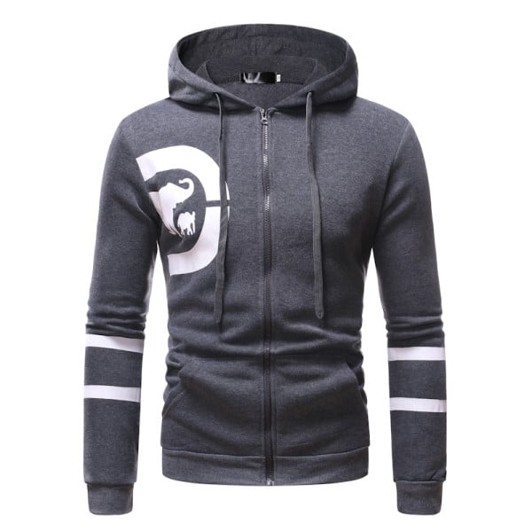 Kapuutsiga ja pikkade varrukatega vabaaja meeste dressipluus