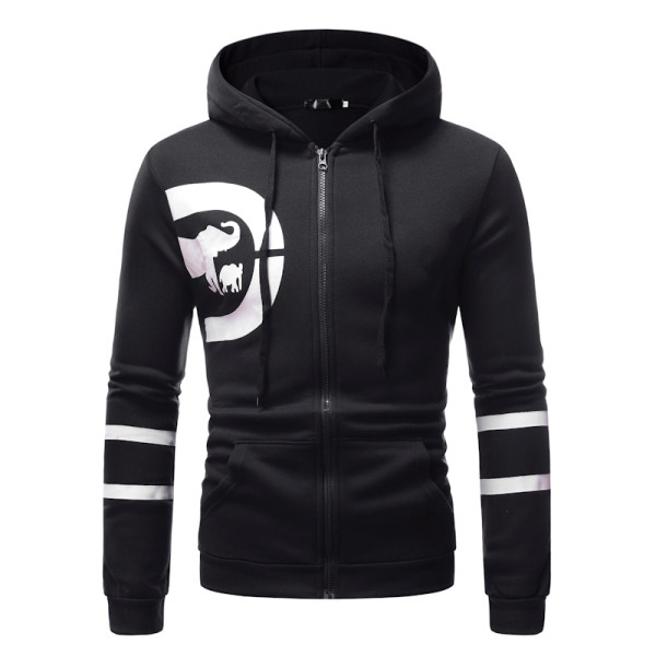 Kapuutsiga ja pikkade varrukatega vabaaja meeste dressipluus