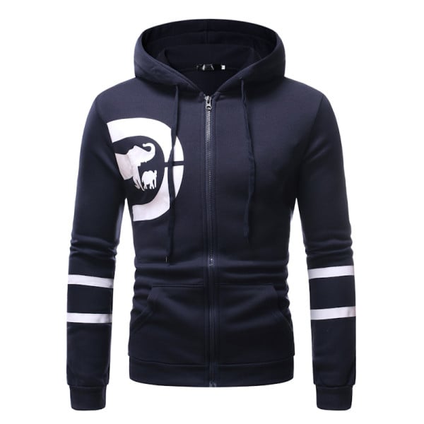 Kapuutsiga ja pikkade varrukatega vabaaja meeste dressipluus