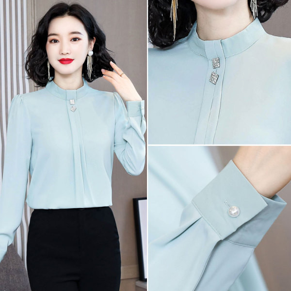 Moodne madala krae ja pikkade varrukatega naiste särk