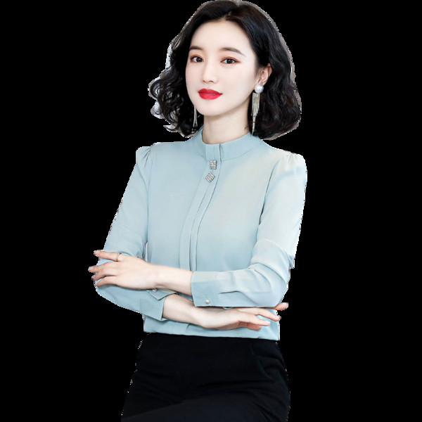 Moodne madala krae ja pikkade varrukatega naiste särk