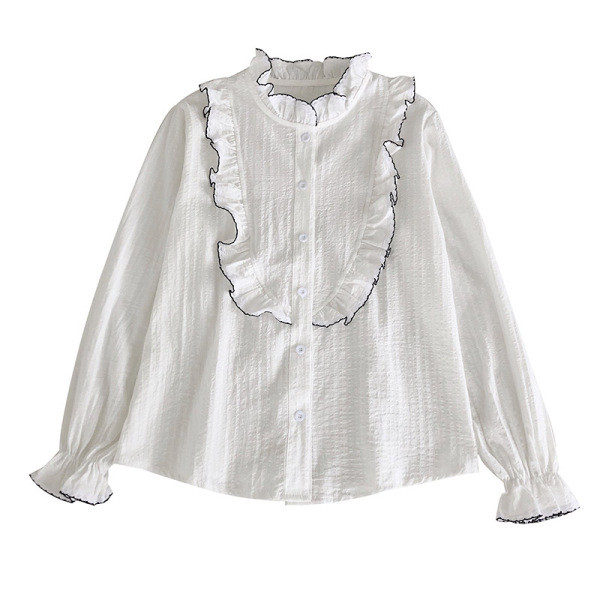 Modern fehér női ing hosszú ujjal és gombokkal