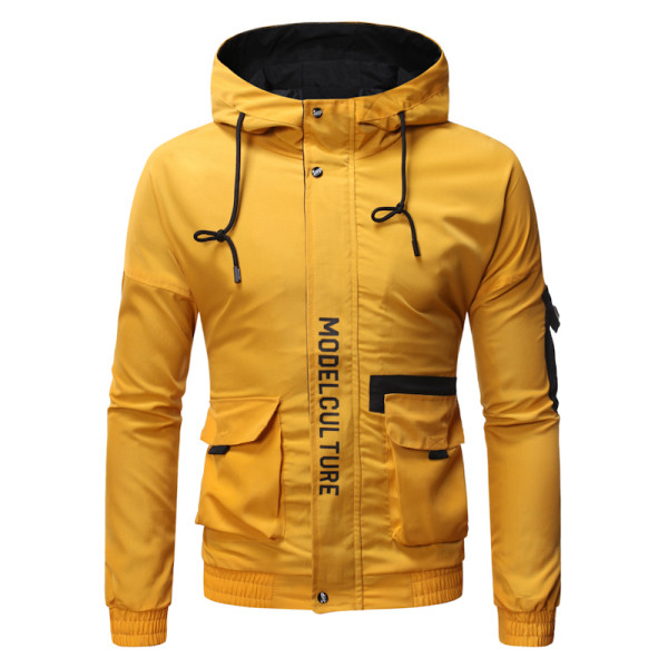 Ležerna muška proljetna jakna s kapuljačom i dugim krakovima