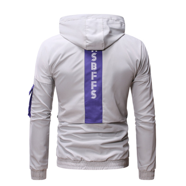 Ležerna muška proljetna jakna s kapuljačom i dugim krakovima