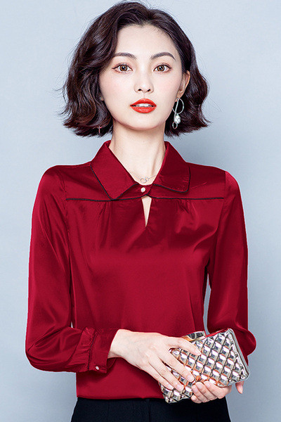 Új modell női ing klasszikus gallérral és hosszú ujjal