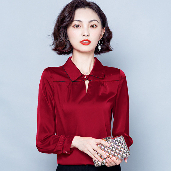 Új modell női ing klasszikus gallérral és hosszú ujjal