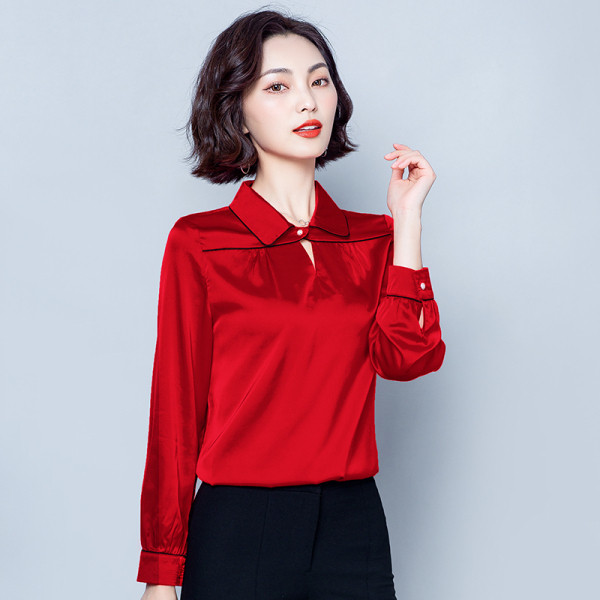 Új modell női ing klasszikus gallérral és hosszú ujjal