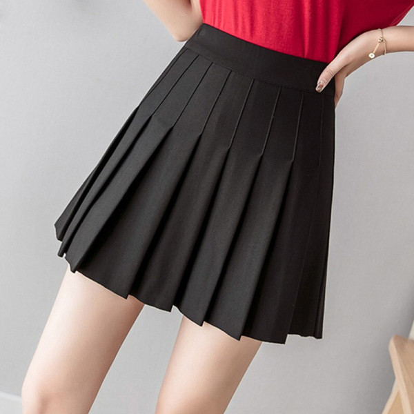 Modern női rövid hajtogatott szoknya magas derékkal