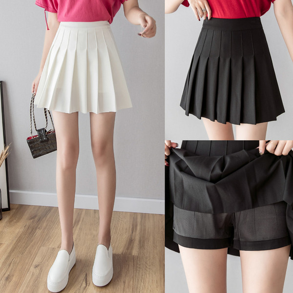 Modern női rövid hajtogatott szoknya magas derékkal