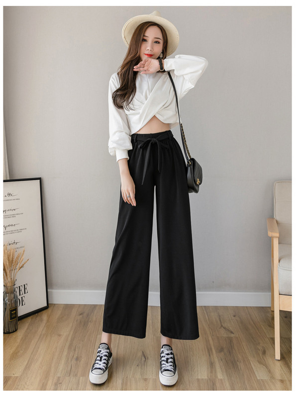 Új modell alkalmi női nadrág magas derékkal és övvel