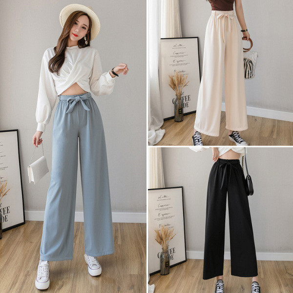 Új modell alkalmi női nadrág magas derékkal és övvel