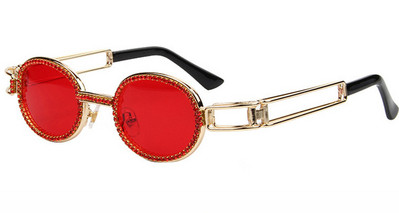 Modernas sieviešu brilles ar apaļām lēcām un dekorācijas akmeņiem