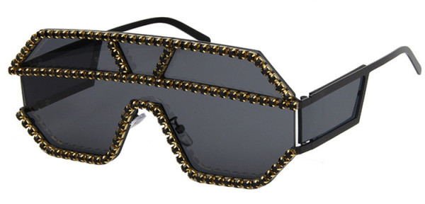 Šiuolaikinė moteriška akinių tipo kaukė su dekoravimo akmenimis