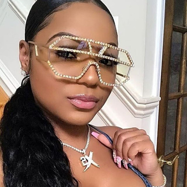 Šiuolaikinė moteriška akinių tipo kaukė su dekoravimo akmenimis