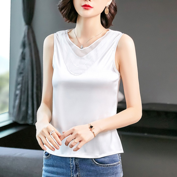 Maieu modern de damă din satin cu decolteu în V