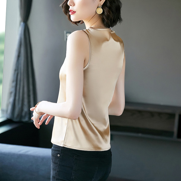 Maieu modern de damă din satin cu decolteu în V