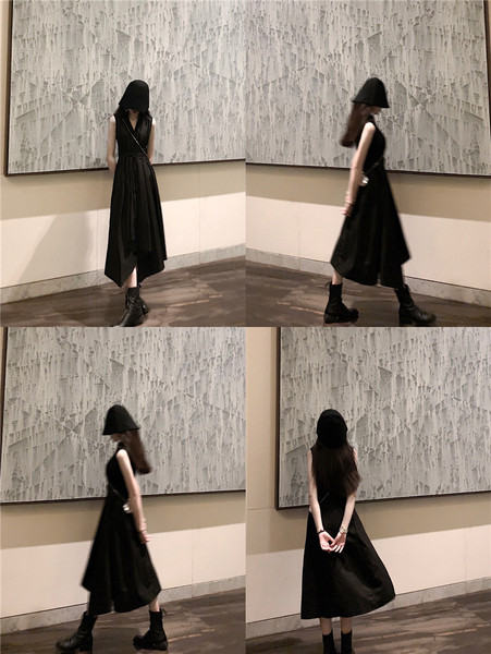 Rochie asimetrică de damă fără mâneci