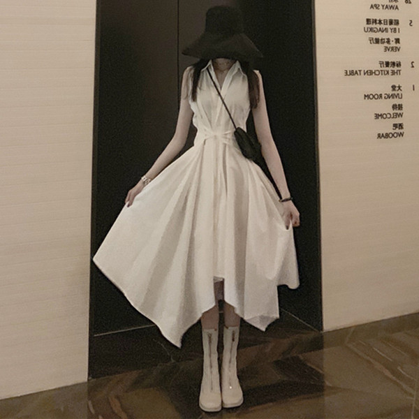 Rochie asimetrică de damă fără mâneci