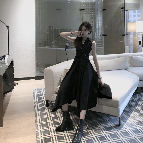 Rochie asimetrică de damă fără mâneci