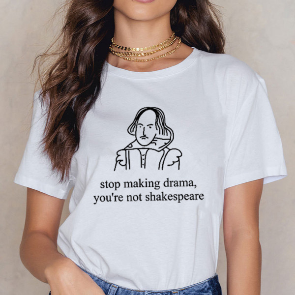 Női alkalmi fehér póló felirattal