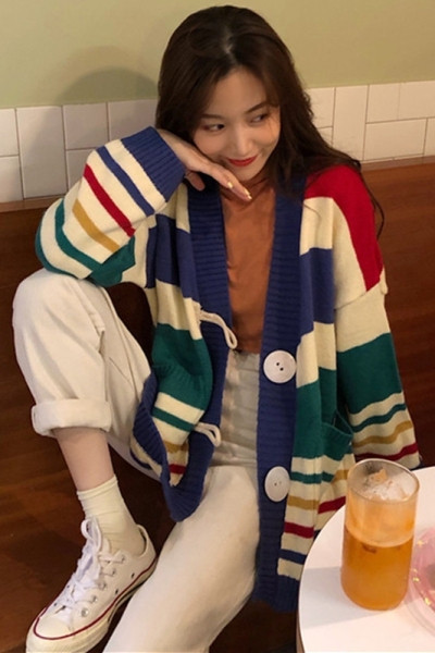 Lai naiste triibuline vest suurte aluspükstega