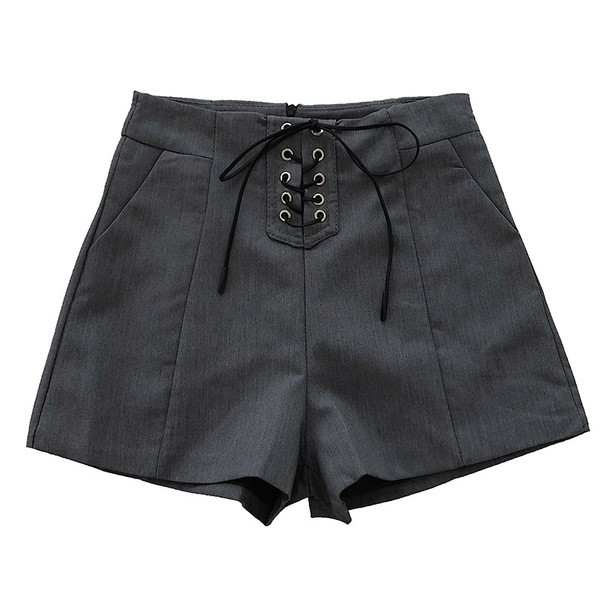 Modern női rövidnadrág magas derékkal és keresztkötéssel