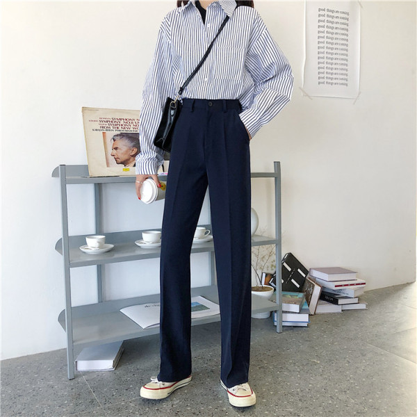 Sieviešu bikses ar augstu vidukli - taisns modelis