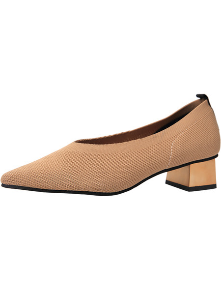 Vienkāršs sieviešu smailo apavu modelis ar 4 cm biezu papēdi