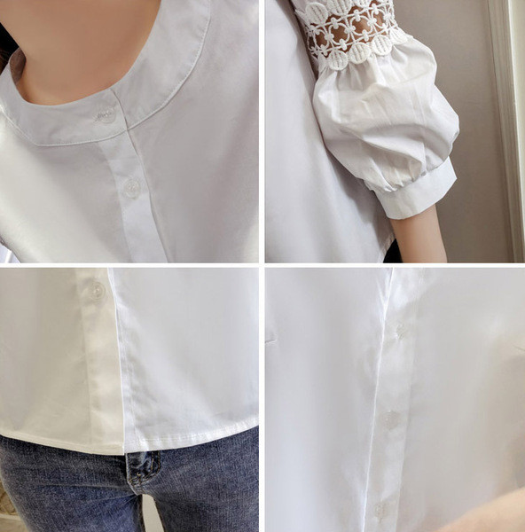 Modern női ing 3/4-es ujjal és csipkével