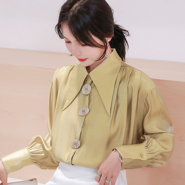 Női sifon ing gombokkal és hosszú ujjú