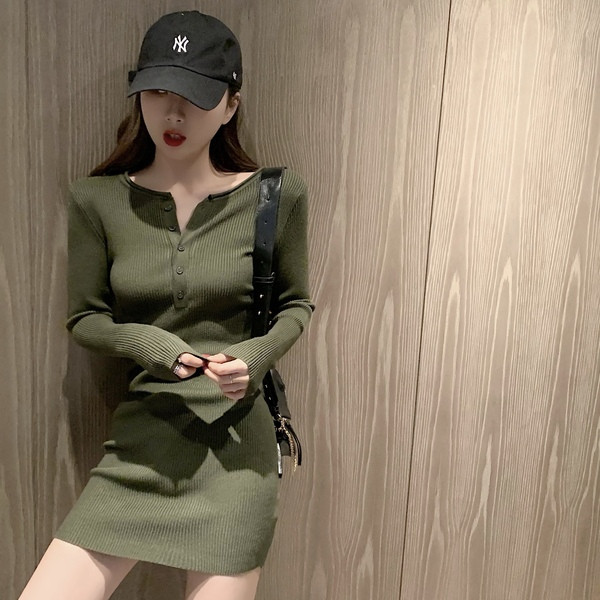 Rochie casual de dama cu nasturi