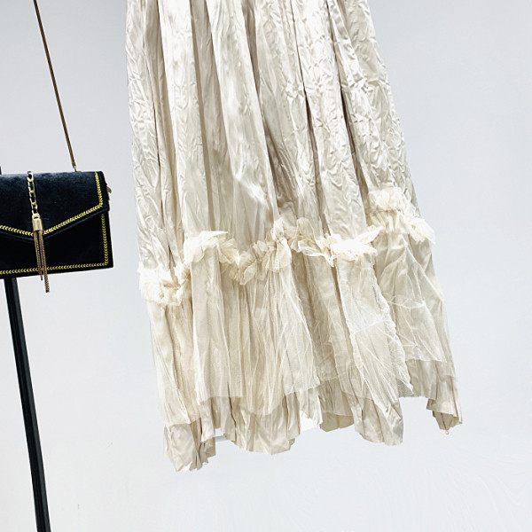 Fusta de dama moderna cu tul A-line - talie inalta