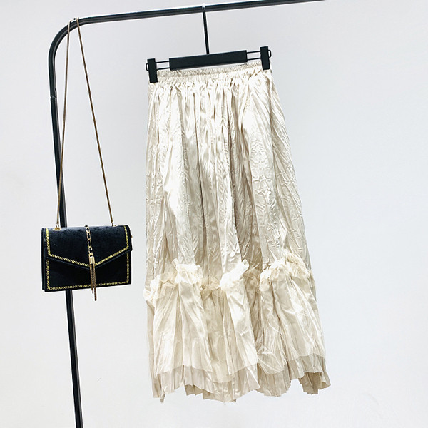 Fusta de dama moderna cu tul A-line - talie inalta