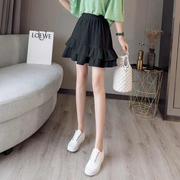 Fusta scurta casual de dama cu talie inalta - model croiat